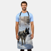 Noorse Elkhound liet het sneeuwkerst Schort (Gedragen)