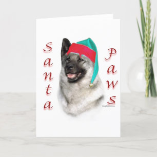 Noorse Elkhound Santa Paws Feestdagen Kaart