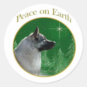 Noorse Elkhound Vrede Ronde Sticker