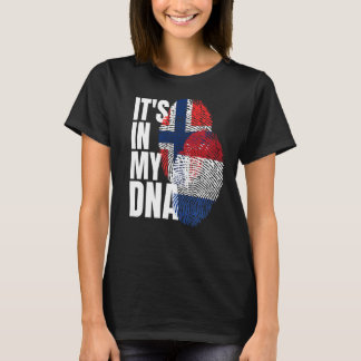 Noorse en Nederlandse Mix DNA-werelderfgoedvlag T-shirt