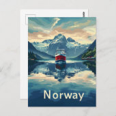 Noorse fjord briefkaart (Voorkant / Achterkant)