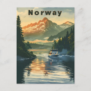 Noorse fjord briefkaart