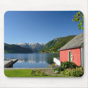 Noorse fjord en botenmousepad muismat