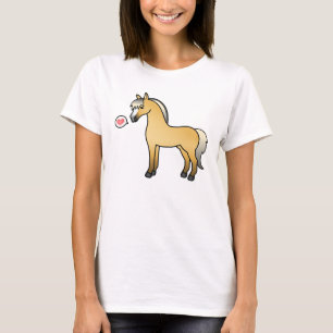 Noorse Fjordpaard Liefde Cartoon Illustratie T-shirt