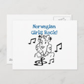 Noorse Girls Rock Briefkaart (Voorkant / Achterkant)