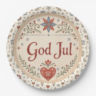 Noorse God Jul | Noors Kerstfeest Papieren Bordje