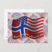 Noorse Golfvlag Briefkaart (Voorkant / Achterkant)