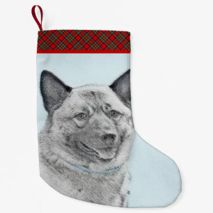 Noorse goudschilderingen - oorspronkelijke hondenk kleine kerstsok