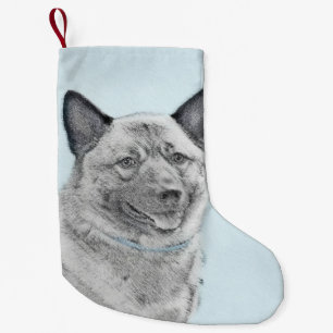 Noorse goudschilderingen - oorspronkelijke hondenk kleine kerstsok