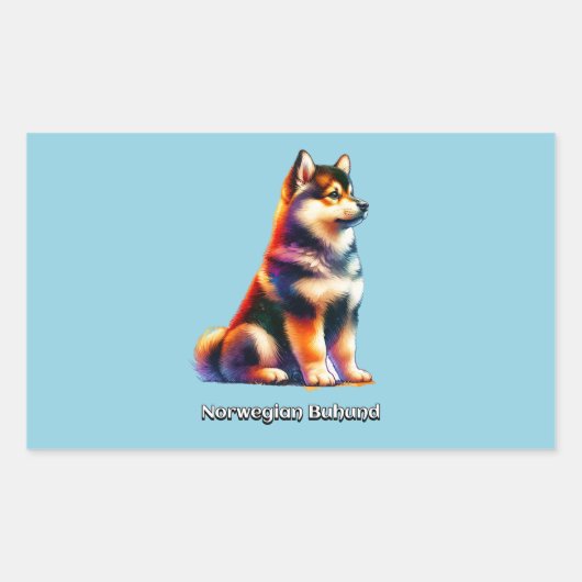 Noorse hond rechthoekige sticker (Voorkant)