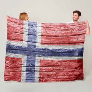 Noorse houten vlag fleece deken