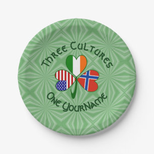 Noorse Ierse USA Vlaggen Shamrock Persoonlijk Papieren Bordje
