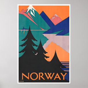 Noorse kunst Noors drukwerk Reisposter (H1525)a Poster