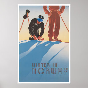 Noorse Kunst Noors Print Ski Poster Winterprint