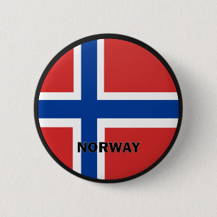 Noorse kwaliteitsvlag ronde button 5,7 cm