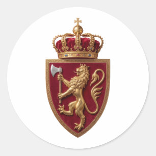 Noorse land coat of arms symbool embleem vlag schi ronde sticker