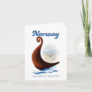 Noorse lange boot-reisposter notitiekaartje