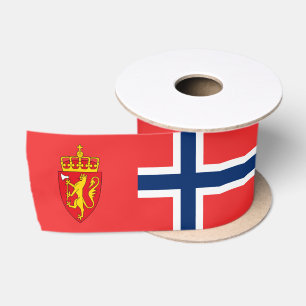 Noorse lint, embleem, patriottisch, Noorse vlag Lint