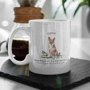 Noorse Lundehund Aquarel Hond   Monogram Koffiemok