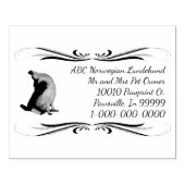 Noorse Lundehund met Squiggly Design Rubberstempel (Afrduk)