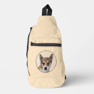 Noorse Lundehund Schilderen Originele Hond Kunst Sling Bag