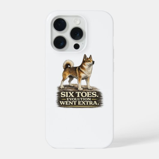 Noorse Lundehund T-shirt – Zes Tenige Evolutie Wen iPhone Hoesje (Achterkant)