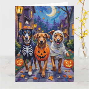 Noorse Lundehund Trick-or-Treating Halloween Kaart