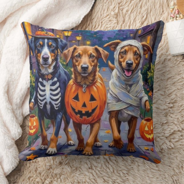 Noorse Lundehund Trick-or-Treating Halloween Kussen (Deken)