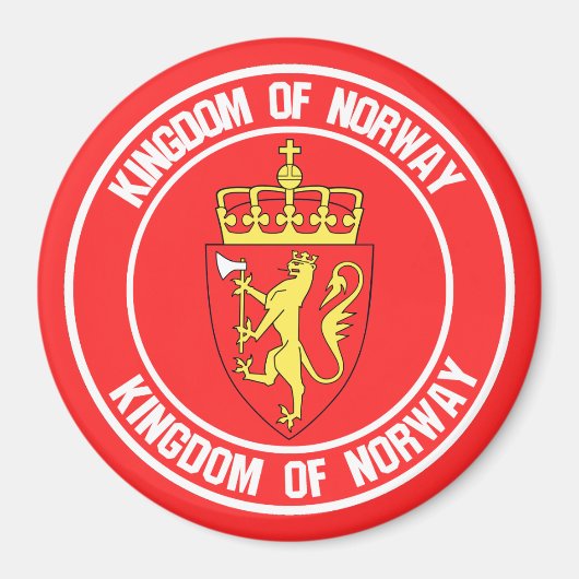 Noorse Ronde Emblem Magneet (Voorkant)