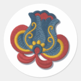 Noorse rozemarijntulp ronde sticker