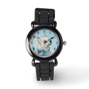 Noorse schilderij - Kute Original Dog Art Horloge