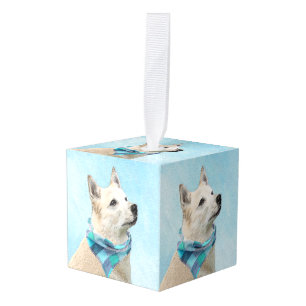 Noorse schilderij - Kute Original Dog Art Kubus Ornament