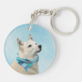 Noorse schilderij - Kute Original Dog Art Sleutelhanger (Achterkant)