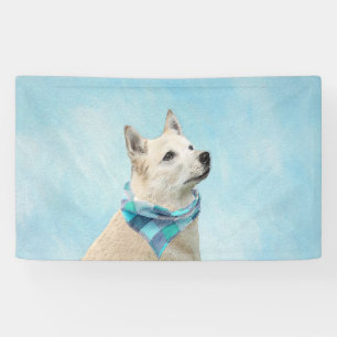 Noorse schilderij - Kute Original Dog Art Spandoek