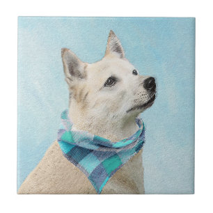 Noorse schilderij - Kute Original Dog Art Tegeltje