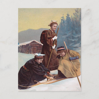 Noorse Skiërs Briefkaart
