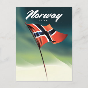 Noorse skiposter briefkaart