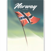 Noorse skiposter sticker (Voorkant)