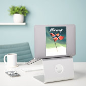 Noorse skiposter sticker (Laptop op bureau)
