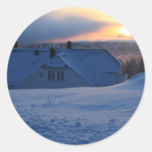 Noorse sneeuw/Noorwegen Ronde Sticker