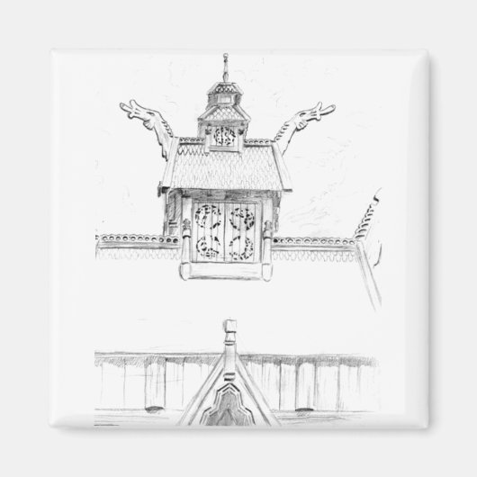 Noorse staafkerk magneet (Voorkant)