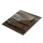 Noorse Stavenkerk (door Knud Baade) Tegeltje (Zijkant)