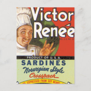 Noorse stijl Sardines Briefkaart