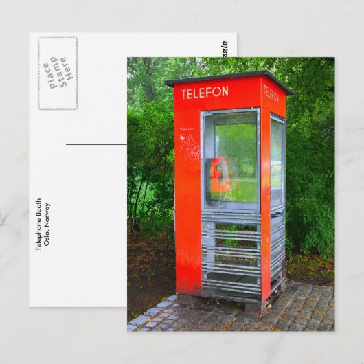 Noorse telefooncel briefkaart (Voorkant / Achterkant)