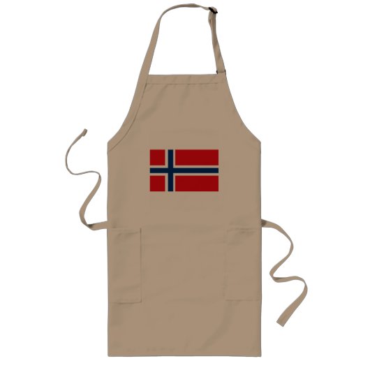 Noorse vlag Apron Lang Schort (Voorkant)