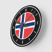 Noorse vlag Elegant Ronde Klok (Hoek)