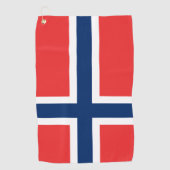 Noorse vlag en golf Noorwegen/sport Oslo Golfhanddoek (Voorkant)