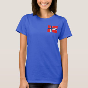 Noorse vlag en Kaart dk T-Shirt