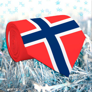 Noorse vlag en Noorwegen, reizen/sport N Stropdas