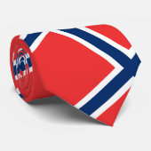 Noorse vlag en Noorwegen, veer- en sportfans Stropdas (Opgerold)